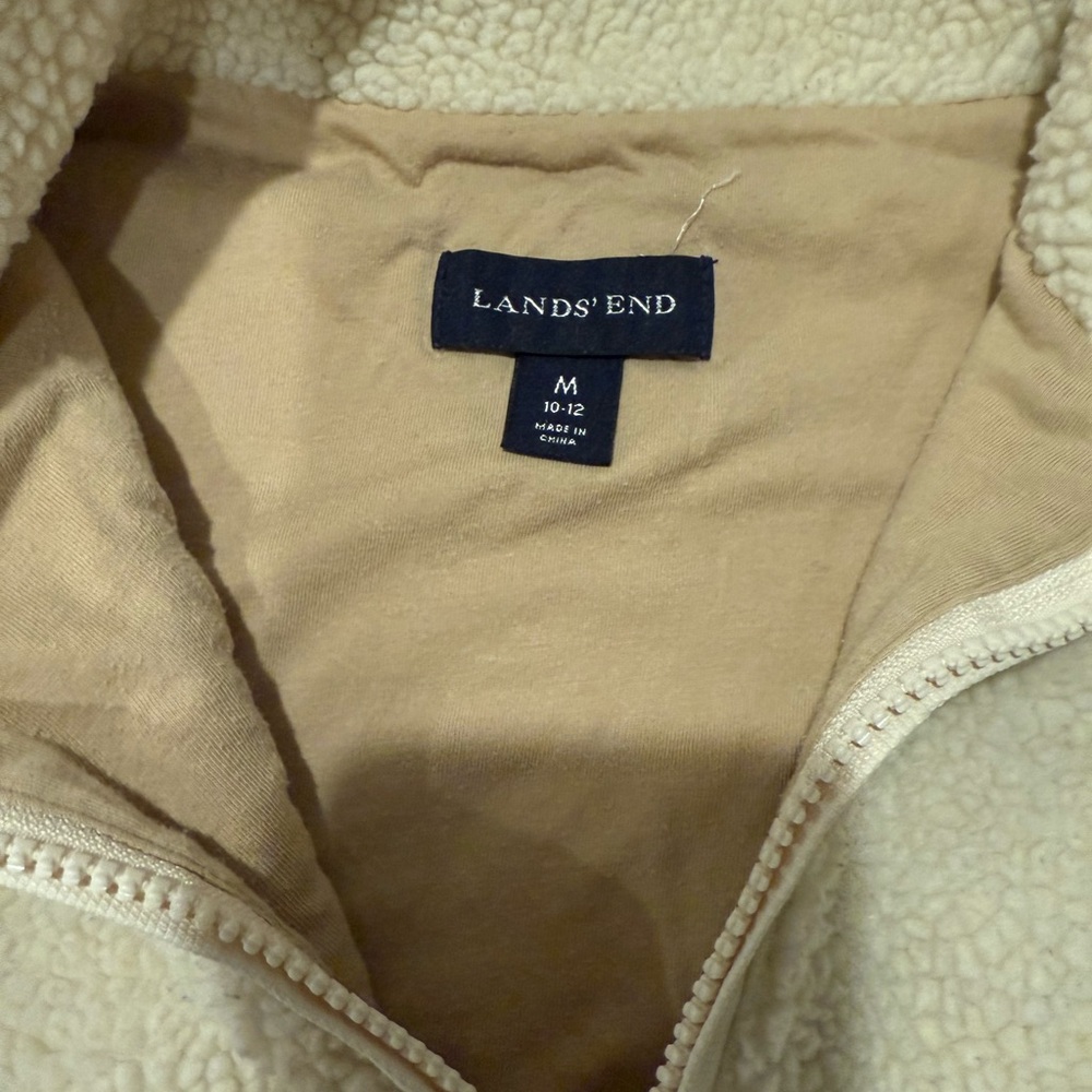 Lands' End Beige Fleece Jacket